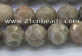 CAA3962 15.5 inches 8mm faceted round chrysanthemum agate beads