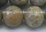 CAA3967 15.5 inches 18mm faceted round chrysanthemum agate beads