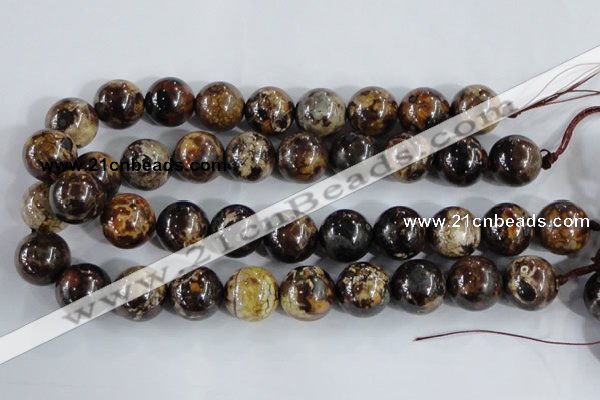 CAA398 15.5 inches 18mm round fire crackle agate beads wholesale