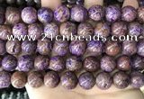 CAA4005 15.5 inches 14mm round purple crazy lace agate beads