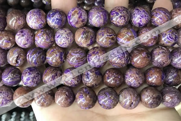 CAA4005 15.5 inches 14mm round purple crazy lace agate beads