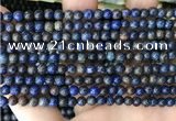 CAA4008 15.5 inches 4mm round blue crazy lace agate beads