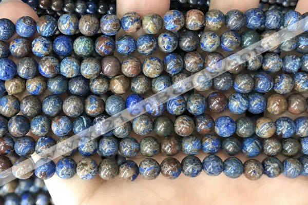 CAA4009 15.5 inches 6mm round blue crazy lace agate beads