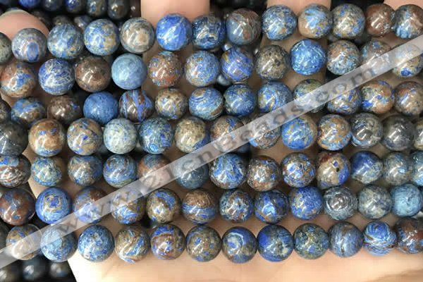 CAA4010 15.5 inches 8mm round blue crazy lace agate beads