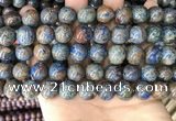 CAA4012 15.5 inches 12mm round blue crazy lace agate beads