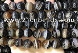 CAA4022 15.5 inches 14mm round line agate beads wholesale