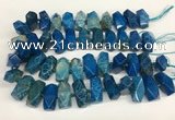 CAA4058 13*26mm - 15*30mm faceted nuggets chrysanthemum agate beads