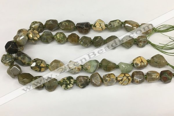 CAA4060 10*14mm - 12*16mm nuggets dragon vein agate beads