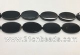 CAA4070 15.5 inches 30*50mm oval black agate gemstone beads