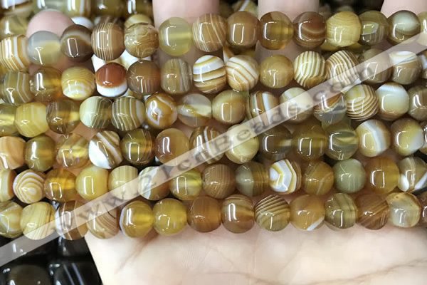 CAA4140 15.5 inches 8mm pumpkin line agate beads wholesale