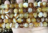 CAA4141 15.5 inches 10mm pumpkin line agate beads wholesale
