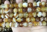 CAA4141 15.5 inches 10mm pumpkin line agate beads wholesale