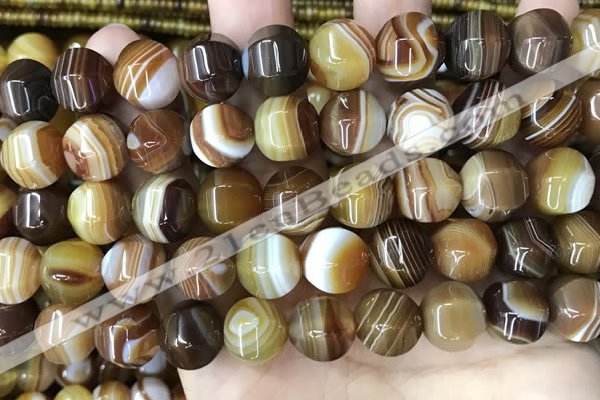 CAA4142 15.5 inches 12mm pumpkin line agate beads wholesale