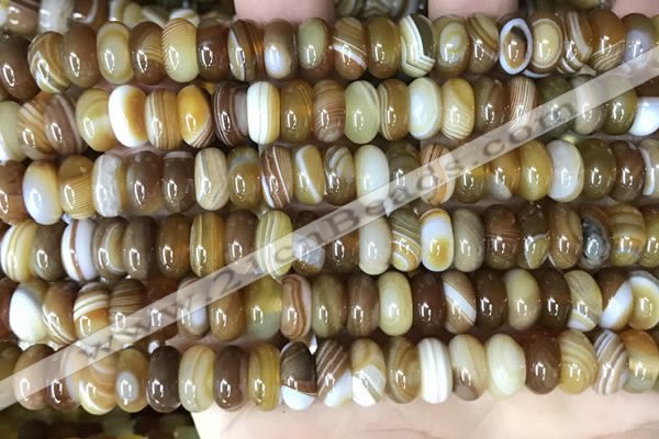 CAA4146 15.5 inches 5*10mm rondelle line agate beads wholesale