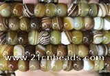 CAA4148 15.5 inches 10*13mm rondelle line agate beads wholesale