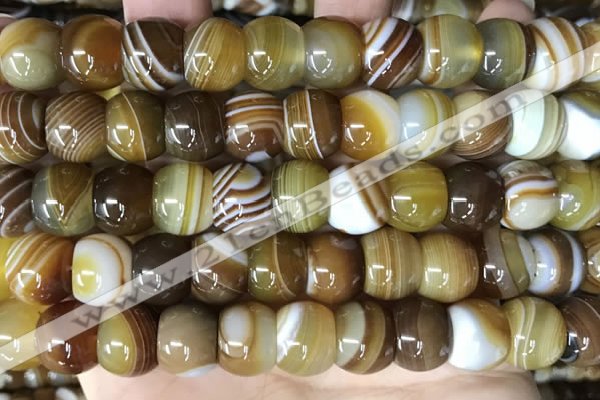 CAA4148 15.5 inches 10*13mm rondelle line agate beads wholesale