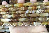 CAA4165 15.5 inches 8*20mm rice line agate beads wholesale