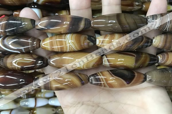 CAA4169 15.5 inches 14*40mm rice line agate beads wholesale