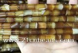 CAA4178 15.5 inches 8*12mm tube line agate beads wholesale