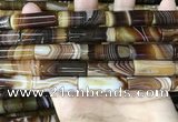 CAA4181 15.5 inches 10*30mm tube line agate beads wholesale