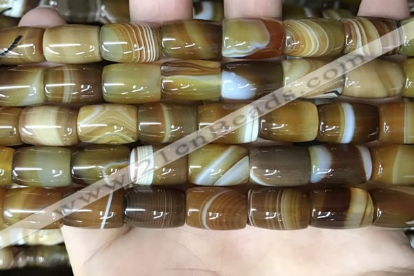 CAA4186 15.5 inches 10*14mm drum line agate gemstone beads