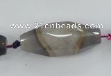 CAA419 15.5 inches 16*40mm faceted rice agate druzy geode beads