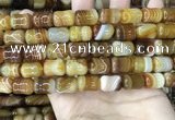 CAA4192 15.5 inches 11*15mm drum line agate gemstone beads