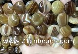 CAA4206 15.5 inches 18mm flat round line agate beads wholesale