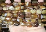 CAA4211 15.5 inches 10*14mm oval line agate beads wholesale