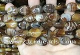 CAA4213 15.5 inches 13*18mm oval line agate beads wholesale