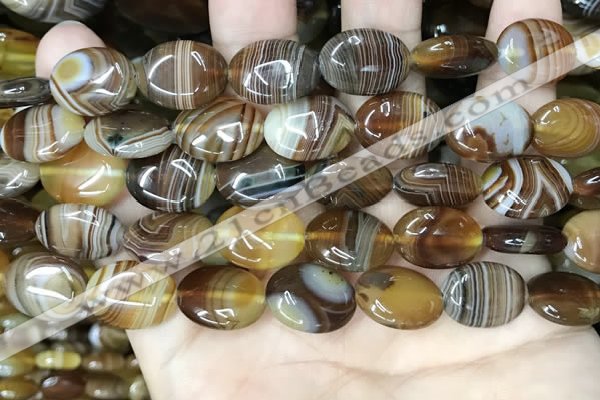 CAA4213 15.5 inches 13*18mm oval line agate beads wholesale