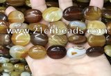 CAA4214 15.5 inches 15*20mm oval line agate beads wholesale