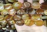 CAA4215 15.5 inches 18*25mm oval line agate beads wholesale