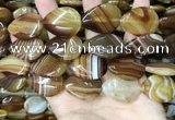 CAA4222 15.5 inches 22*30mm flat teardrop line agate beads wholesale