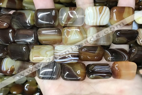 CAA4227 15.5 inches 15*20mm rectangle line agate beads wholesale