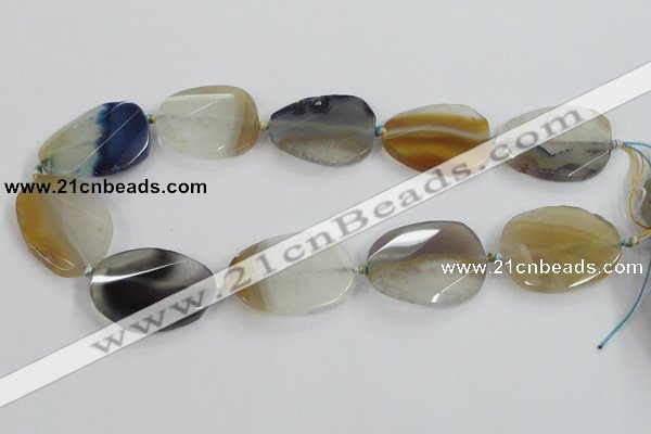 CAA423 15.5 inches 25*35mm faceted & twisted oval agate druzy geode beads