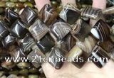 CAA4235 15.5 inches 18*18mm diamond line agate beads wholesale