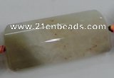 CAA425 15.5 inches 25*52mm faceted rectangle agate druzy geode beads