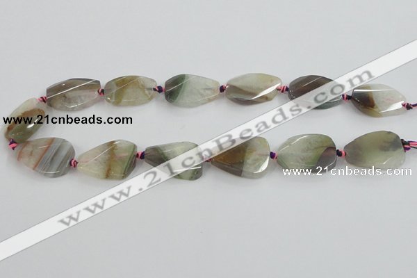 CAA427 22*30mm faceted & twisted teardrop agate druzy geode beads