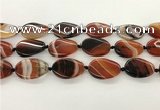 CAA4301 15.5 inches 25*30mm twisted oval line agate beads