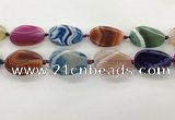 CAA4303 15.5 inches 25*35mm twisted oval line agate beads