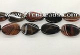 CAA4305 15.5 inches 30*40mm twisted oval line agate beads