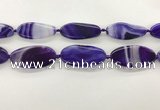 CAA4310 15.5 inches 25*50mm twisted oval line agate beads