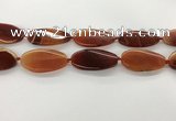 CAA4311 15.5 inches 25*50mm twisted oval line agate beads