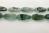 CAA4314 15.5 inches 25*50mm twisted oval line agate beads