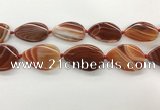 CAA4320 15.5 inches 30*40mm twisted oval line agate beads