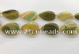 CAA4322 15.5 inches 30*40mm twisted oval line agate beads