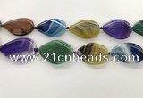 CAA4323 15.5 inches 30*40mm twisted oval line agate beads