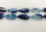 CAA4325 15.5 inches 25*50mm flat teardrop line agate beads