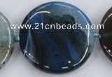 CAA433 15.5 inches 40mm flat round agate druzy geode beads